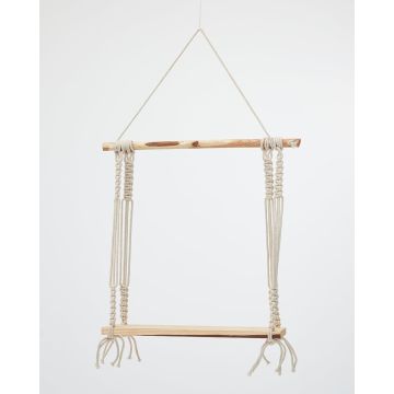 Boho Διακοσμητικό Ξύλινο Κρεμαστό Ράφι Τοίχου με Μακραμέ Jade 43x55x40cm Natural Boho Διακοσμητικό Ξύλινο Κρεμαστό Ράφι Τοίχου με Μακραμέ Jade 43x55x40cm Natural