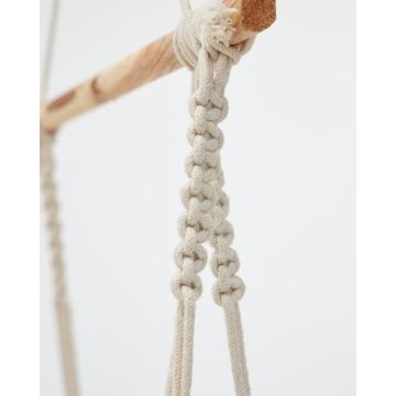 Boho Διακοσμητικό Ξύλινο Κρεμαστό Ράφι Τοίχου με Μακραμέ Jade 43x55x40cm Natural - 