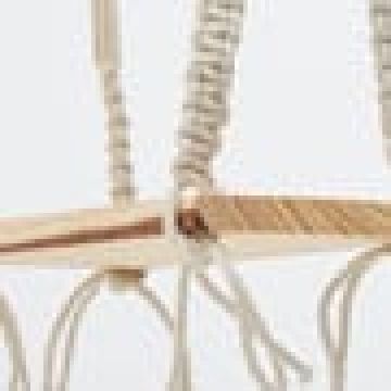 Boho Διακοσμητικό Ξύλινο Κρεμαστό Ράφι Τοίχου με Μακραμέ Jade 43x55x40cm Natural - 