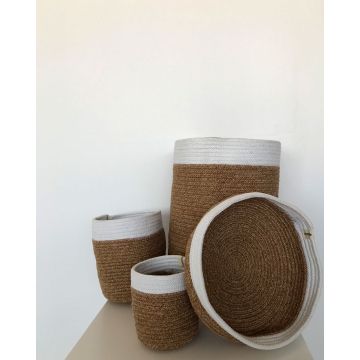 Δίχρωμο Καλάθι Πλεκτό Οικολογικό Lona