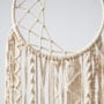 Boho Διακοσμητικό Τοίχου Macrame Ονειροπαγίδα με Κρόσσια Hazel 30x60cm Natural - 
