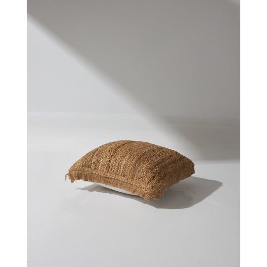 Οικολογικό Boho Διακοσμητικό Μαξιλάρι Γιούτα με Κρόσσια Lalika 40x40cm 40x40cm Μπεζ