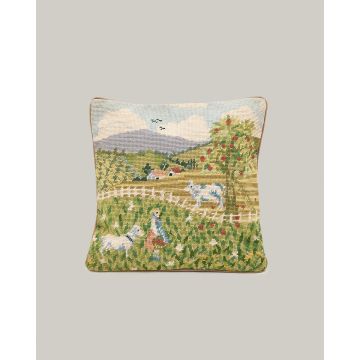 Διακοσμητικό Μαξιλάρι με Κέντημα Goblen Λιβάδι 45x45cm 45x45cm Multi