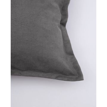 Βελούδινη Διακοσμητική Μαξιλαροθήκη Velvet Suede 52x52+2cm Ανθρακί - 