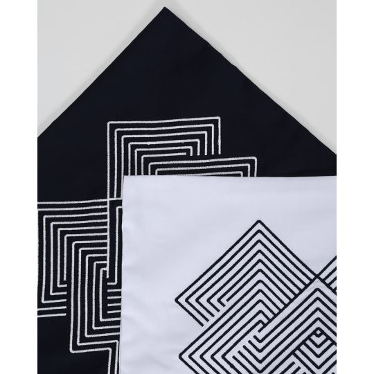 Μαξιλαροθήκη Διακοσμητική με Κέντημα Ρόμβους Yohana 40x40cm