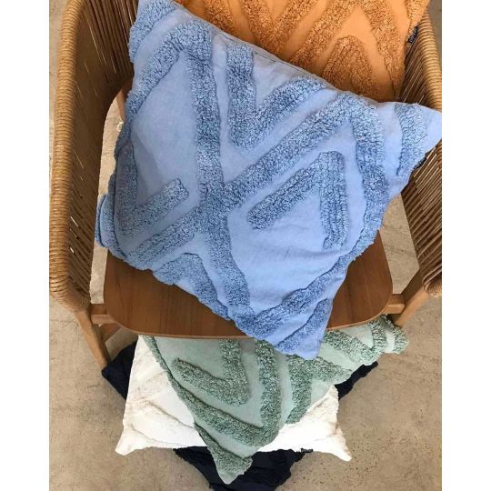 Boho Βαμβακερή Ανάγλυφη Διακοσμητική Μαξιλαροθήκη Aignousa σε 5 Αποχρώσεις 45x45cm 45x45cm