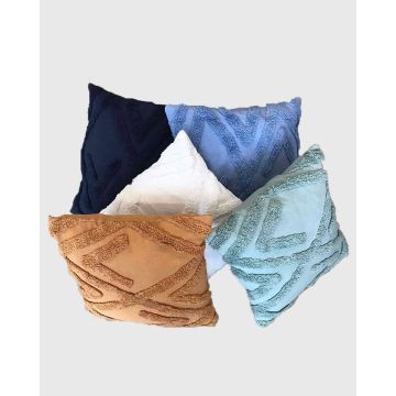 Boho Βαμβακερή Ανάγλυφη Διακοσμητική Μαξιλαροθήκη Aignousa σε 5 Αποχρώσεις 45x45cm 45x45cm - 