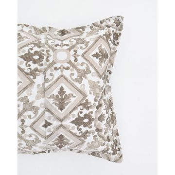 Διακοσμητική Μαξιλαροθήκη Arabesque Σχέδιο Molise 40x40cm 40x40cm Γκρι - 