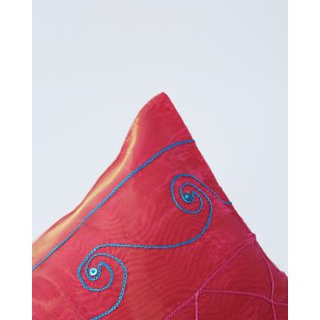 Διακοσμητική Ροζ Μαξιλαροθήκη Ταφτάς 40x40cm Ροζ - 