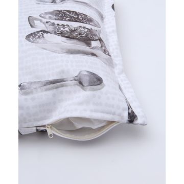 Βελούδινη Διακοσμητική Oxford Mαξιλαροθήκη English Breakfast 40x40 2cm - 