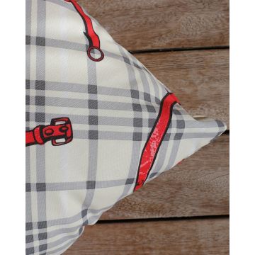 Διακοσμητική Μαξιλαροθήκη με Σχέδιο Ζώνες Lonet2 Belt 40x40cm 40x40cm Εκρού - 