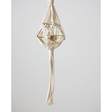Boho Βαμβακερό Χειροποίητο Macrame Για Γλάστρα Elm 99cm Μπεζ -  Boho Βαμβακερό Χειροποίητο Macrame Για Γλάστρα Elm 99cm Μπεζ -