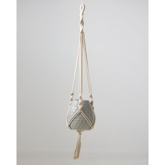 Boho Βαμβακερό Χειροποίητο Macrame Για Γλάστρα Enzo 99cm Μπεζ Boho Βαμβακερό Χειροποίητο Macrame Για Γλάστρα Enzo 99cm Μπεζ