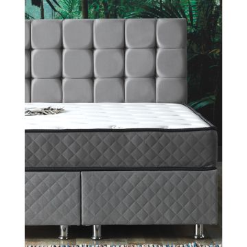 Κρεβάτι με Κεφαλάρι & Βάση με Αποθηκευτικό Χώρο με Ύφασμα Βελουτέ  Channel - 