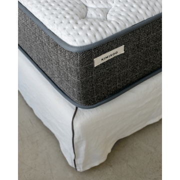 Κρεβάτι Ξύλινο με Αποσπώμενο Λινό Κάλυμμα Cama Υπέρδιπλη Εκρού - 