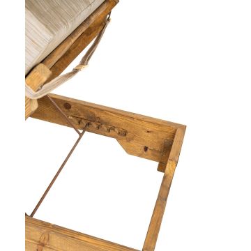 Ξύλινη Ξαπλώστρα με Μαξιλάρι Chizu 70x200x22cm - 