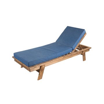 Ξύλινη Ξαπλώστρα με Σπαστό Πόδι και Μαξιλάρι Aiya 70x200x33cm