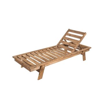 Ξύλινη Ξαπλώστρα με Σπαστό Πόδι και Μαξιλάρι Aiya 70x200x33cm - 