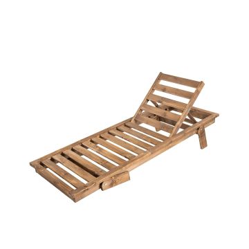 Ξύλινη Ξαπλώστρα με Σπαστό Πόδι και Μαξιλάρι Aiya 70x200x33cm - 