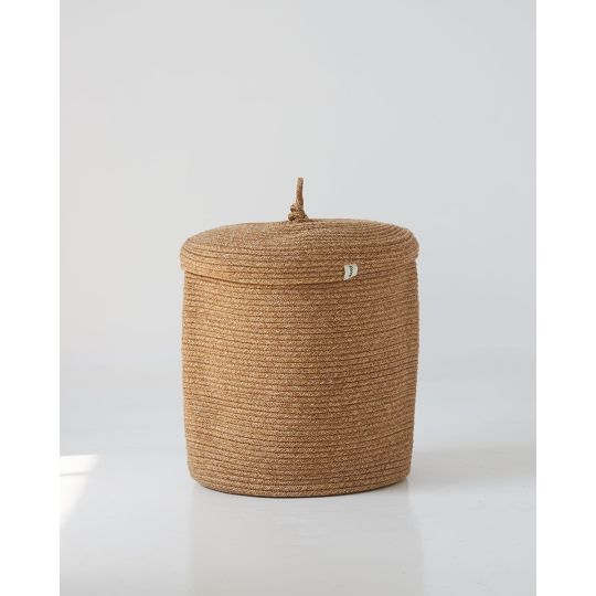 Boho Natural Πλεκτό Οικολογικό Καλάθι με Καπάκι Lona 35x38cm Natural