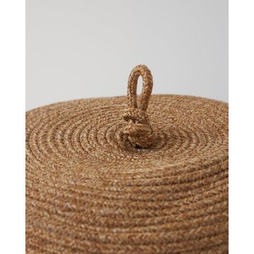 Boho Natural Πλεκτό Οικολογικό Καλάθι με Καπάκι Lona 35x38cm Natural - 