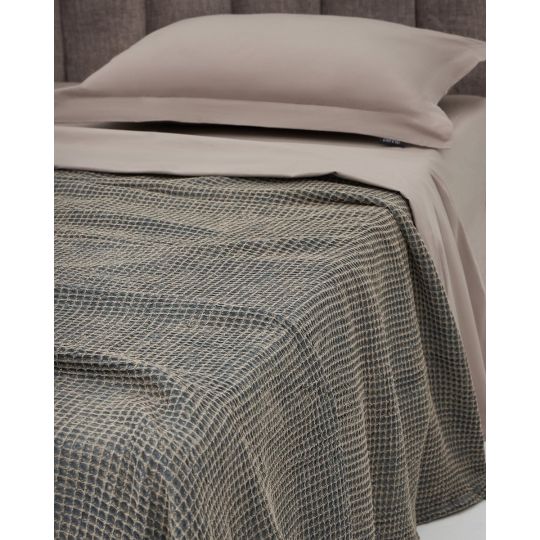 3D Βαμβακερή Stonewashed Μαύρη Κουβέρτα- Ριχτάρι Taline Μαύρο