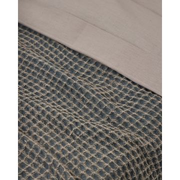 3D Βαμβακερή Stonewashed Μαύρη Κουβέρτα- Ριχτάρι Taline Μαύρο - 