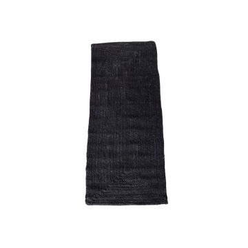 Ψάθα Μαύρο Πλεκτό Οικολογικό Χαλί Γιούτας Dark σε 2 Διαστάσεις Μαύρο - 