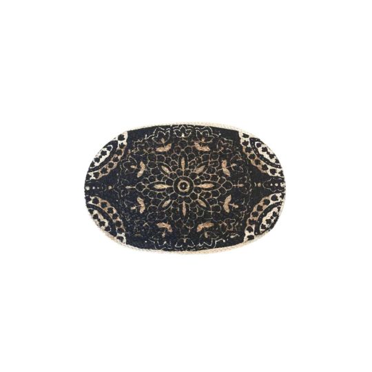 Ψάθα Πλεκτό Οικολογικό Οβάλ Χαλί Γιούτας Gimlet Design 3 40x60cm 40x60cm Μπεζ