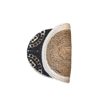 Ψάθα Πλεκτό Οικολογικό Οβάλ Χαλί Γιούτας Gimlet Design 3 40x60cm 40x60cm Μπεζ - 