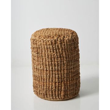 Οικολογικό Boho Πλεκτό Πουφ Γιούτα Modesty 30x30x40cm 30x30cm Μπεζ - 