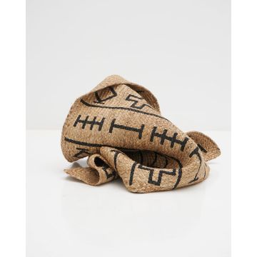 Ψάθα Πλεκτό Οικολογικό Χαλί Γιούτας Σχέδιο Σταυρούς Cross Μπεζ - 