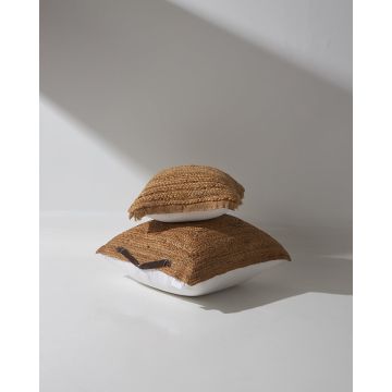 Οικολογικό Boho Διακοσμητικό Μαξιλάρι Διπλής Όψης Γιούτα-Βαμβάκι Kirani