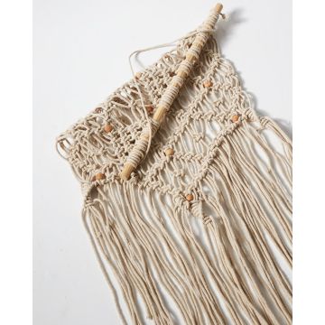 Boho Διακοσμητικό Τοίχου Macrame 3 Πλεξούδες Anusha 40x70cm 40x70cm Εκρού - 