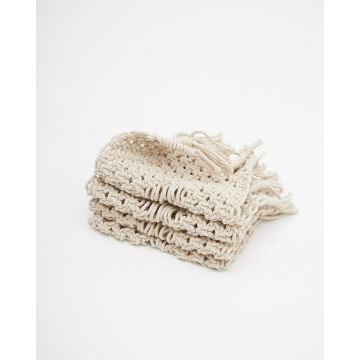 Boho Βαμβακερό Macrame Σετ 4 Τεμαχίων Σουπλά Maya 20x30cm 20x30cm Natural - 