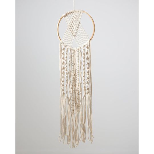 Boho Διακοσμητικό Τοίχου Macrame με Κρόσσια Silas 30x60cm Natural