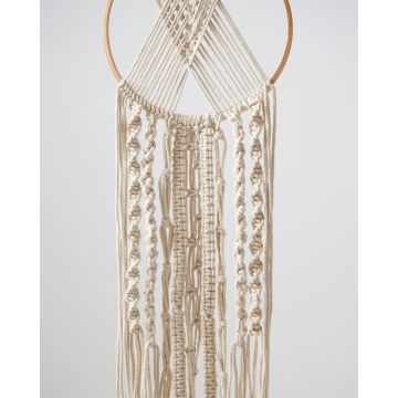 Boho Διακοσμητικό Τοίχου Macrame με Κρόσσια Silas 30x60cm Natural - 