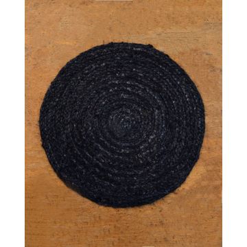 Ψάθα Μαύρο Στρογγυλό Πλεκτό Σουπλά από Γιούτα Dark 45cm Μαύρο - 