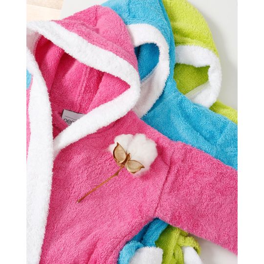 Παιδικό δίχρωμο μπουρνούζι Barry με κουκούλα 2-4 ετών