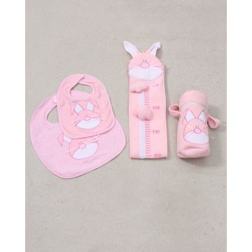 Σετ πετσετέ Rabbit με κέντημα λαγουδάκι Σετ Ροζ Σετ πετσετέ Rabbit με κέντημα λαγουδάκι Σετ Ροζ