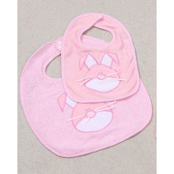 Σετ πετσετέ Rabbit με κέντημα λαγουδάκι Σετ Ροζ - 