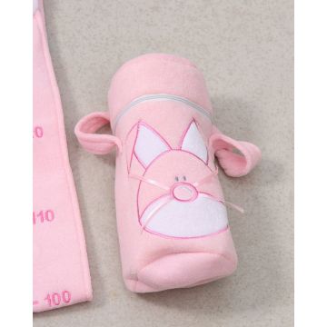 Σετ πετσετέ Rabbit με κέντημα λαγουδάκι Σετ Ροζ - 