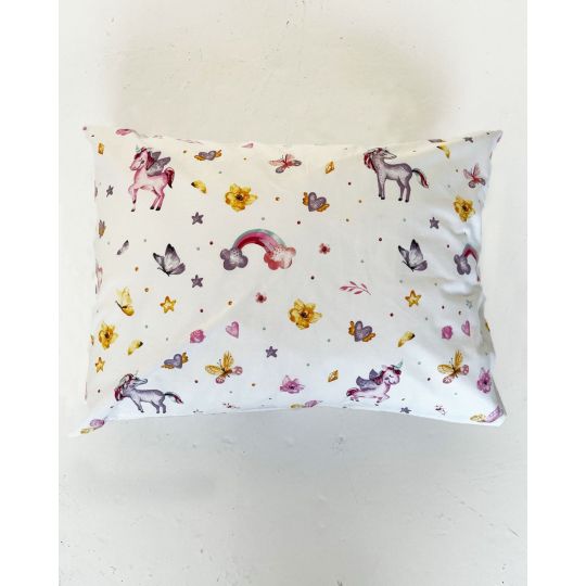 Βαμβακερή Παιδική Εμπριμέ Μαξιλαροθήκη Unicorns & Butterflies 50x70cm 50x70cm