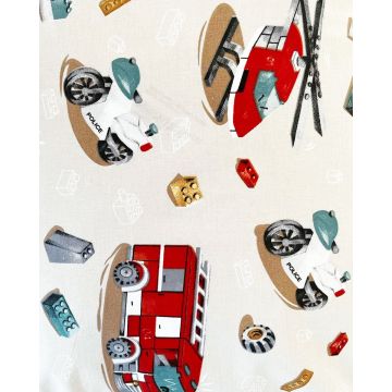 Βαμβακερή Παιδική Εμπριμέ Μαξιλαροθήκη Fire Police Dptm 50x70cm 50x70cm - 