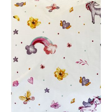 Βαμβακερή Παιδική Εμπριμέ Μαξιλαροθήκη Unicorns & Butterflies 50x70cm 50x70cm - 