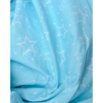 Βαμβακερό Βρεφικό Σιέλ Σεντόνι Λίκνου Dream Stars 80x110cm Λίκνου (80x110cm) Σιέλ - 