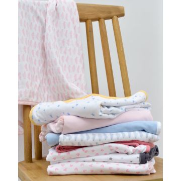 Βρεφική Βαμβακερή Μακό Κουβέρτα Λίκνου Ροζ Ανοιχτό Smooth Λίκνου (70x90cm) Ροζ Απαλό - 