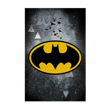 Παιδικό Χαλί Batman Logo Warner Bros σε 2 Διαστάσεις Γκρι - 
