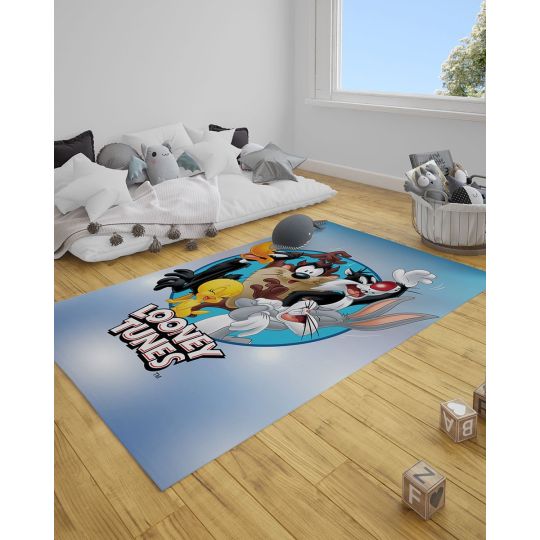 Παιδικό Χαλί Looney Tunes Warner Bros σε 2 Διαστάσεις Σιέλ