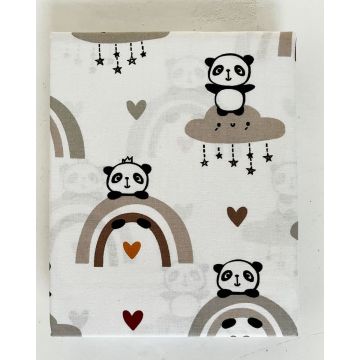 Βαμβακερό Σετ 2 Τεμαχίων Βρεφικά Σεντόνια Λίκνου Sweet Panda 80x100cm Λίκνου (80x100cm) - 